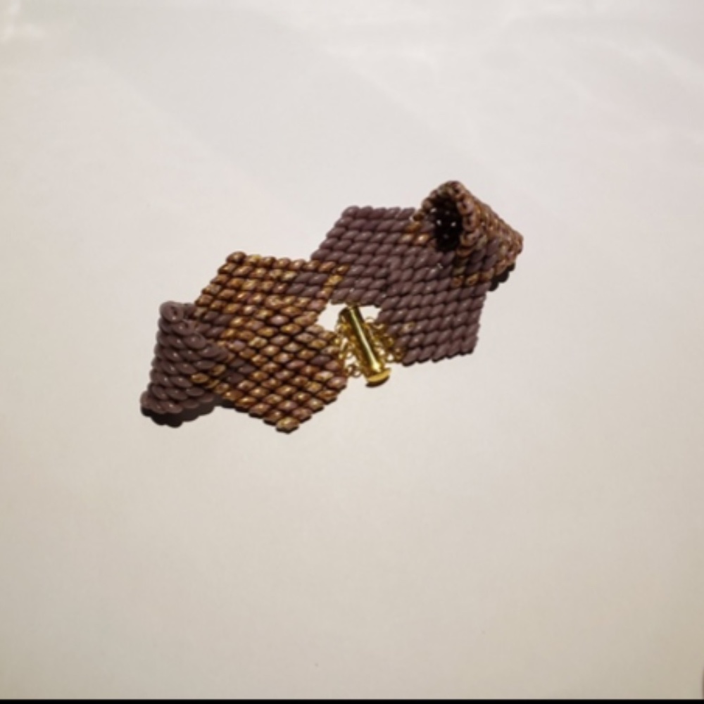 Bracelet, Rhombus Violet, Approx. 7 1/2" + clasp 1/2"